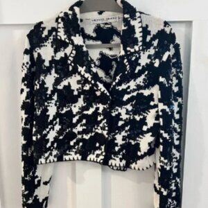 Vintage Michael Simon Houndstooth sequins embellished cropped formal jacket